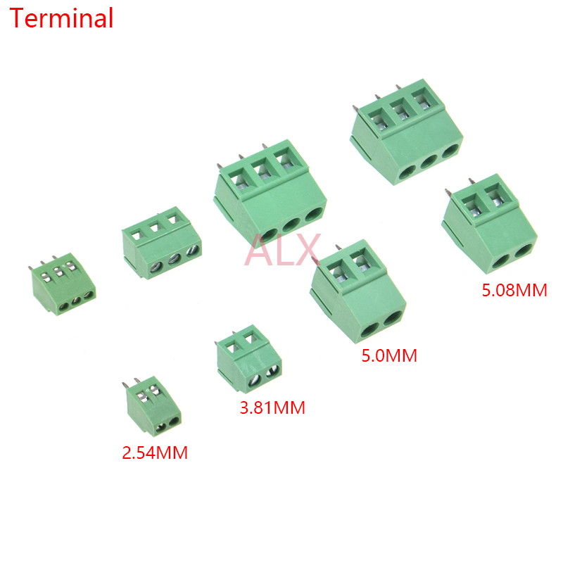 Screw Terminal Block - 10 Uds KF120/KF128 2,54mm/3,5mm/3,81mm/5,0mm/5.08mm paso 2p/3p