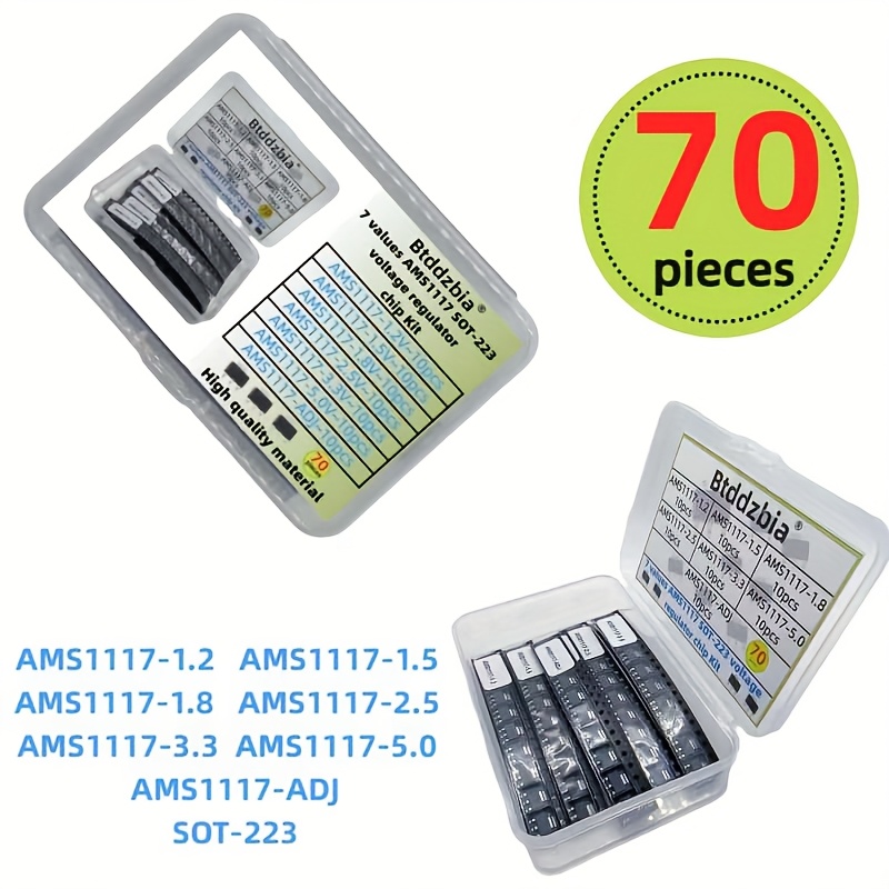 Kit de 70 Uds Kit regulador de - Ams1117 Module reseña y precio