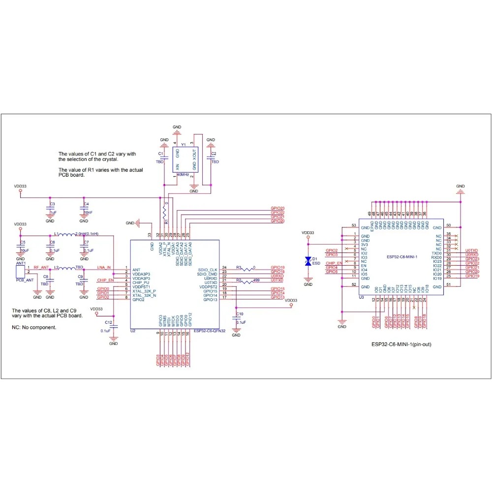 2-100PCS ESP32-C6-MINI-1U y 1  - Ipex Connector reseña y precio