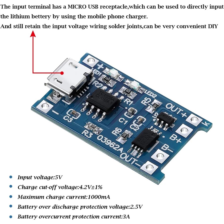 20 piezas TP4056 1A 5V módulo  - Tp4056 Module reseña y precio