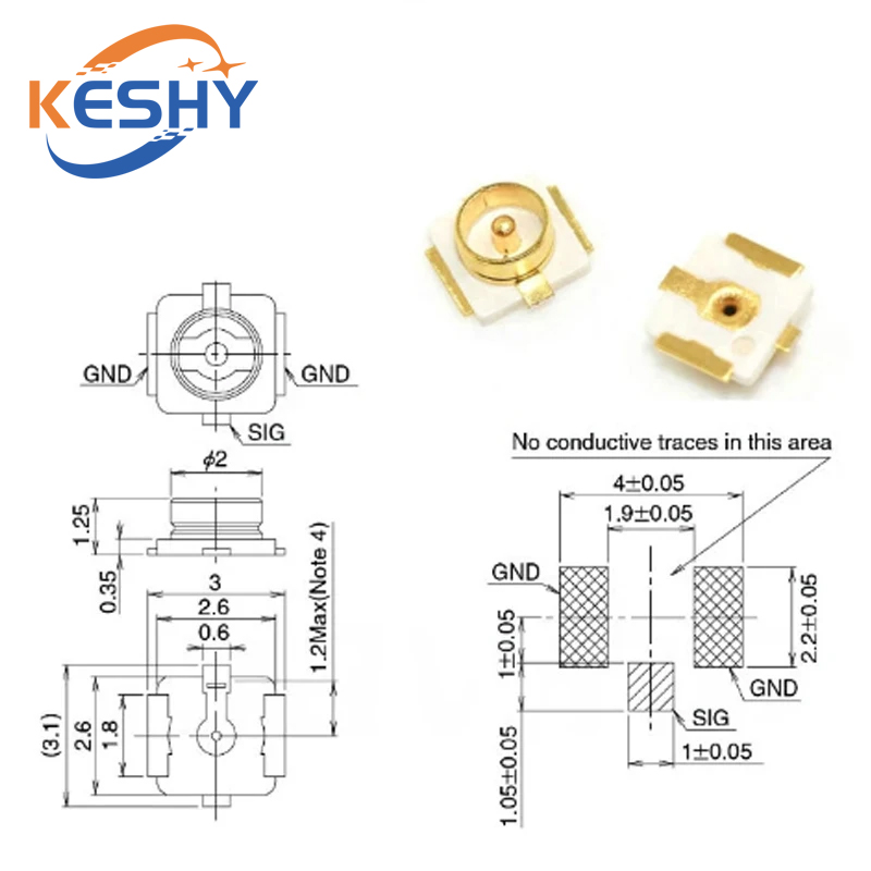 10 Conectores U.FL-R-SMT U.FL  - Ipex Connector reseña y precio